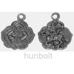 Bulcsú vezér- tarsoly lemez nyaklánc bőrszíjjal (26 mm)