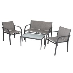 Kerti LOUNGE szett székekkel, paddal és asztallal, szürke