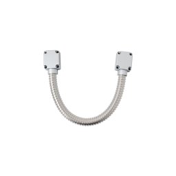 INOX kábelátvezető fém szögletes véglezáróval 14 mm belső átmérővel DL06-14-40-si