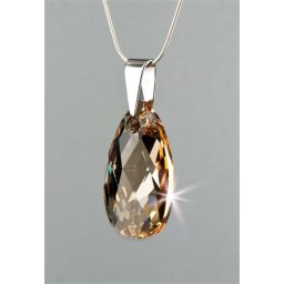 ART CRYSTELLA Nyaklánc, esőcsepp formájú, pezsgő színű SWAROVSKI(R) kristállyal, 16mm, ART CRYSTELLA(R)