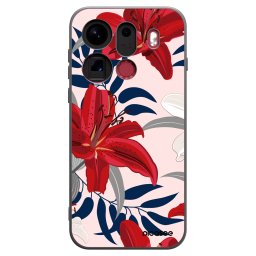 Fekete szilikon tok az alábbi mobiltelefonokra OPPO Find X9 Pro - Red Lily