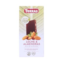 Torras gluténmentes mandulás tejcsokoládé steviával 125g