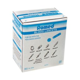 Romed steril kék vérvételi lándzsa 100x