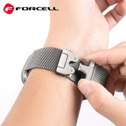 FORCELL F-DESIGN FA11 rozsdamentes acél szíj APPLE Watch 38 / 40 / 41 mm ezüst színű