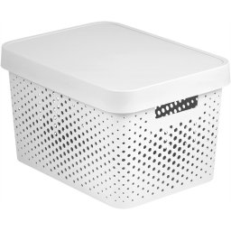 Curver Infinity Dots 17L doboz fedéllel, fehér