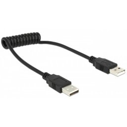 USB A/A Switch/Osszekoto kabel tekercselt 0.2-0.6m Delock 83239