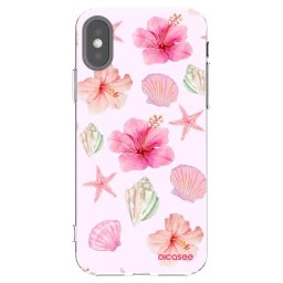 Átlátszó szilikon tok az alábbi mobiltelefonokra Apple iPhone X/XS - Blush Lagoon