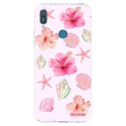Átlátszó szilikon tok az alábbi mobiltelefonokra Huawei Y7 2019 - Blush Lagoon