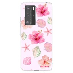 Átlátszó szilikon tok az alábbi mobiltelefonokra Huawei P40 Pro - Blush Lagoon