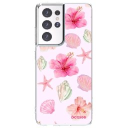 Átlátszó szilikon tok az alábbi mobiltelefonokra Samsung Galaxy S21 Ultra 5G G998B - Blush Lagoon