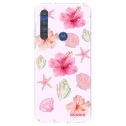 Átlátszó szilikon tok az alábbi mobiltelefonokra Motorola Moto G8 - Blush Lagoon