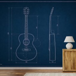 Tapéta akusztikus gitár műszaki rajza