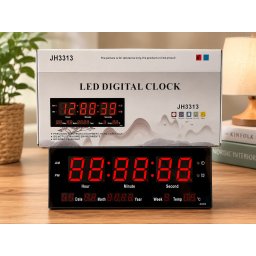 JH3313 Led digitális Falióra -Nagyméretű Kijelzővel, Dátum -Hőmérséklet Kijelzés
