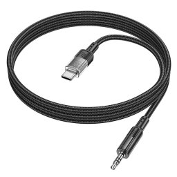 Kábel AUX Jack 3,5 mm és USB C Hoco 1,2 m UPA27 fekete
