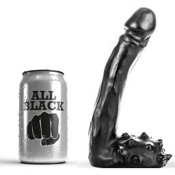 ALL BLACK - 19 cm-es leth dild