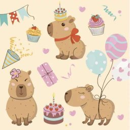 Capibara Happy Birthday szalvéta 20 db-os 33x33