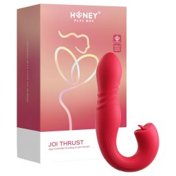 Honey Play Box Joi Thrust 2 - App-vezérelt lökő nyelves vibrátor (piros)