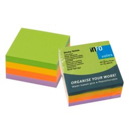Jegyzettmb ntapad, 75x75mm, 6x100lap, Info Notes, spring, zld, arany, narancs, lila