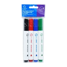 Flipchart marker kszlet, rostirn vizes kerek vg 3mm, Bluering(R), 4 klf. szn