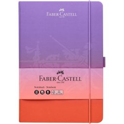 Napl A5 194 lap kocks, gumrozott tolltartval,szntmenetes Faber-Castell piros-lila