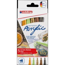 Akril marker 1-2mm, kerek Edding 5300/5, 5 natr klf.szn