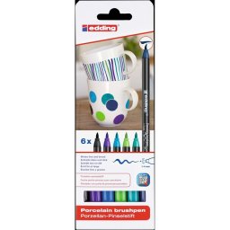 Ecsetirn porceln marker 1-4mm, kerek Edding 4600/6, 6 cool klf.szn