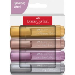 Szvegkiemel kszlet 1-5mm vgott papr dob Faber-Castell 46 metl arany,gyngyhz rzsaszn,rubin,ezst 4klf. szn