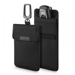 Spigen Faraday RFID blokkoló kulcstartó tok / táska, fekete (autó kulcshoz)