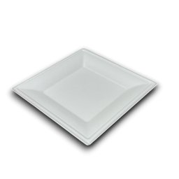 Tányér szögletes 26 x 26 cm komposztálható cukornád 50 db/csomag natúr