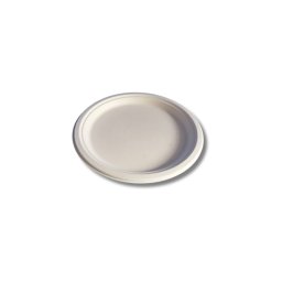 Tányér lapos D 25,4cm komposztálható cukornád 125 db/csomag, natúr