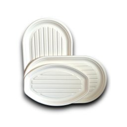 Hidegtál 10 személyes (55 x 32 cm) komposztálható cukornád 50 db/csomag, fehér