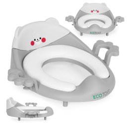Wc szűkítő ülőke fülekkel puha párnával szürke