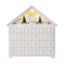 Led Adventi Naptár, Fa, 35X33 Cm, 2X Aa, Beltéri, Meleg Fehér, Időzítő