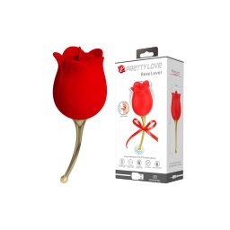 Pretty Love Rose Lover - nyelves 2in1 csikló vibrátor (piros)