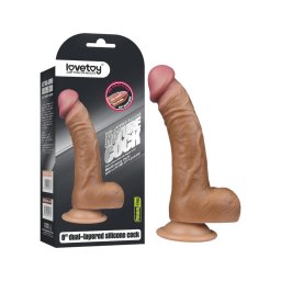 Lovetoy - élethű, hajlított dildó - 20 cm (testszínű)