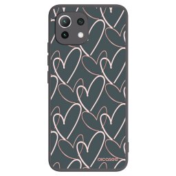Fekete szilikon tok az alábbi mobiltelefonokra Xiaomi 11 Lite 5G NE - Lots of love