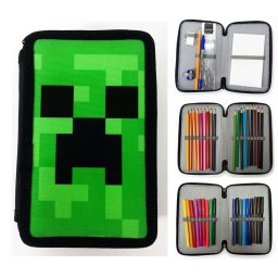 Minecraft Töltött tolltartó 3 emeletes 43 db írószerrel