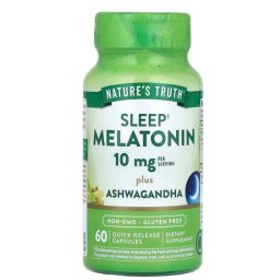 Nature's Truth Melatonin + Ashwagandha, 60 db gyors felszabadulású kapszula