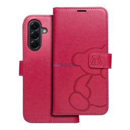 MEZZO könyvtok Samsung Galaxy A56 - élénk rózsaszín "maci"