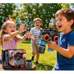 Automata Buborékfújó Pisztoly Monster Truck Dizájnnal - 8 Lyukas Bubble Machine Gyerekeknek