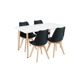 Silla 120 4+1 étkező garnitúra fehér-fekete