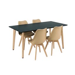Silla 150 4+1 étkező garnitúra fekete-bézs