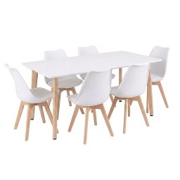 Silla 150 6+1 étkező garnitúra fehér-fehér