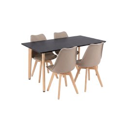 Silla 120 4+1 étkező garnitúra fekete-bézs