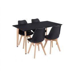 Silla 120 4+1 étkező garnitúra fekete-fekete