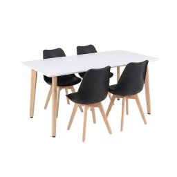 Silla 150 4+1 étkező garnitúra fehér-fekete