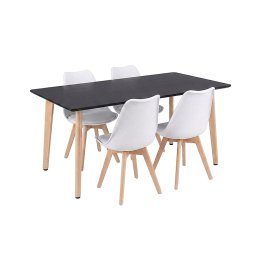 Silla 150 4+1 étkező garnitúra fekete-fehér