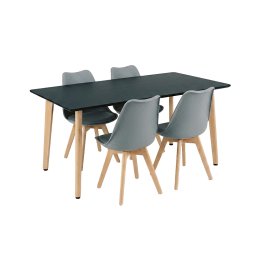 Silla 150 4+1 étkező garnitúra fekete-szürke
