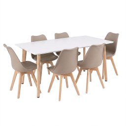 Silla 150 6+1 étkező garnitúra fehér-bézs