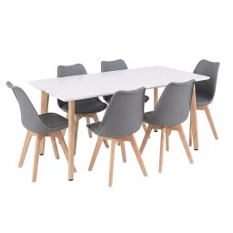 Silla 150 6+1 étkező garnitúra fehér-szürke